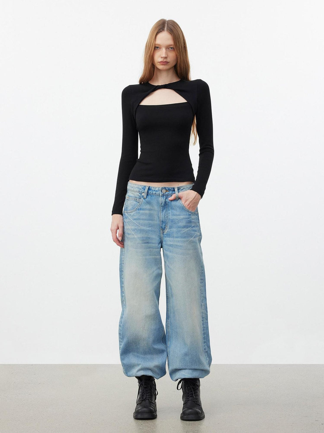 AFTADAWN Faux Layered Openwork Twist Slim Women&
