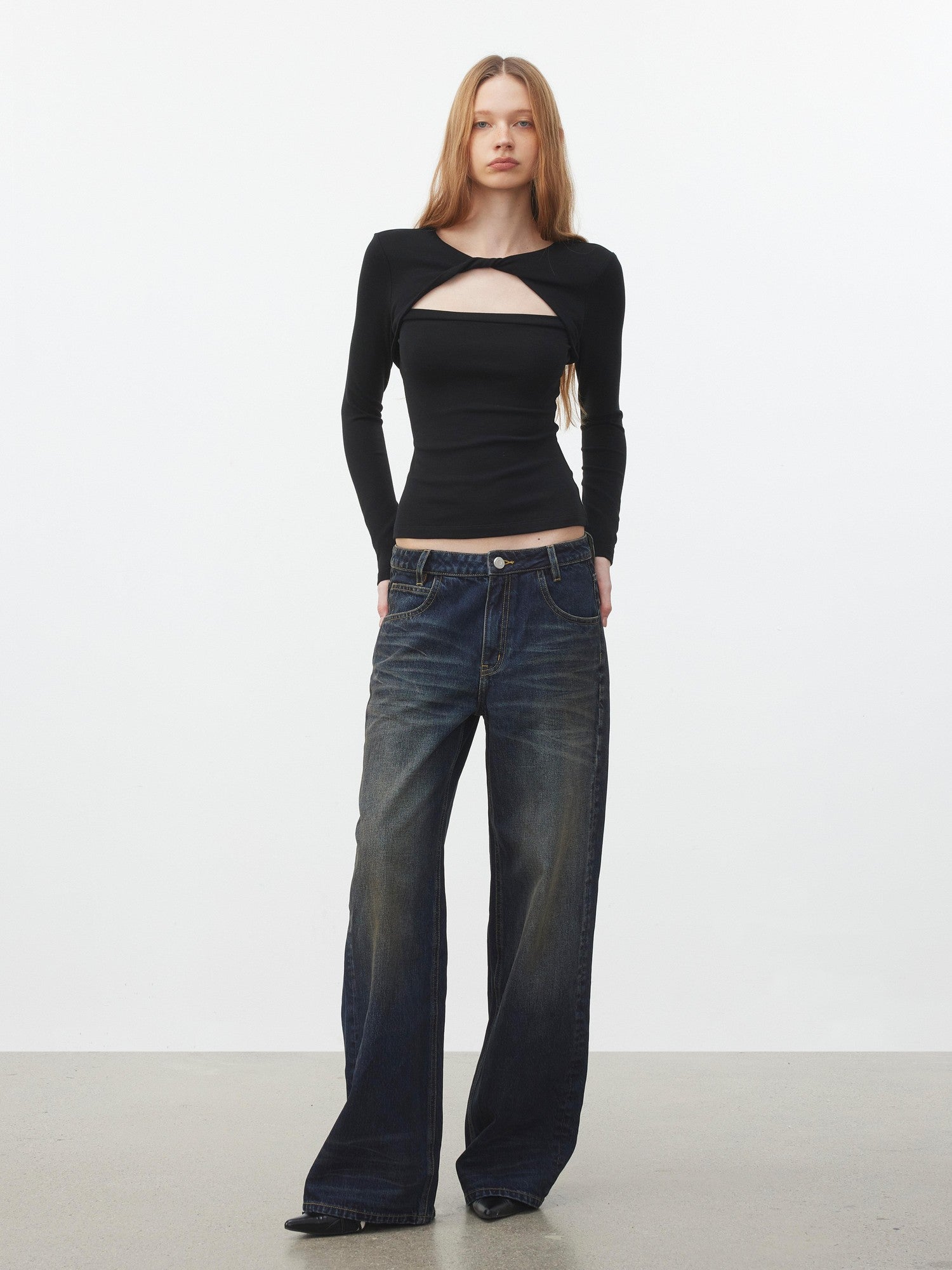 AFTADAWN Faux Layered Openwork Twist Slim Women&