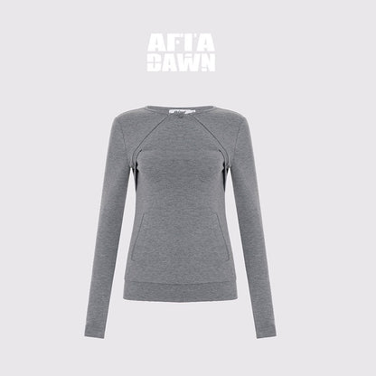 AFTADAWN_Faux_Two_Piece_Cutout_Pocket_Spliced_Women&