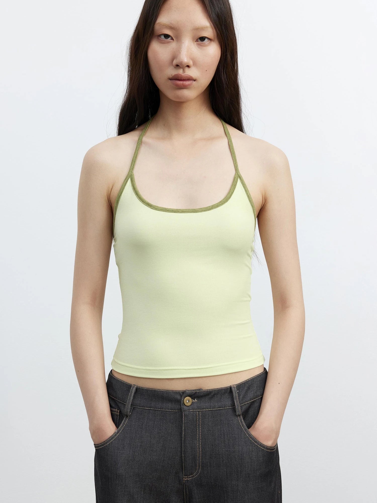 Fine Merino Wool Layered Neckline Long Sleeve Blouse