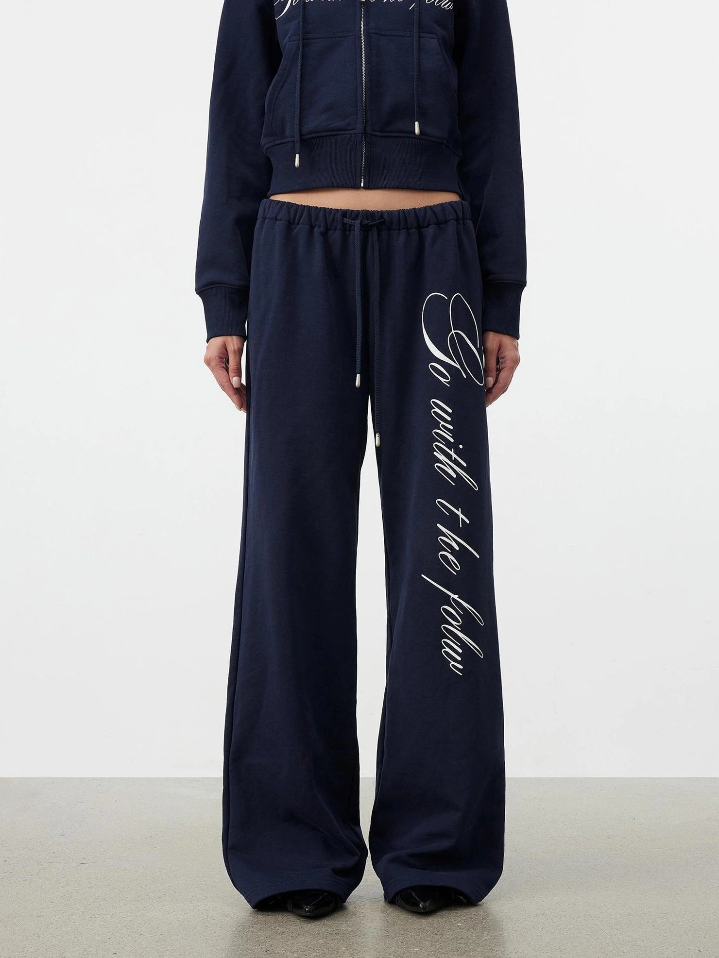 AFTADAWN Fitted Hoodie Relaxed Sweatpants Set Sport Suits