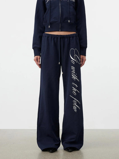 AFTADAWN Fitted Hoodie Relaxed Sweatpants Set Sport Suits