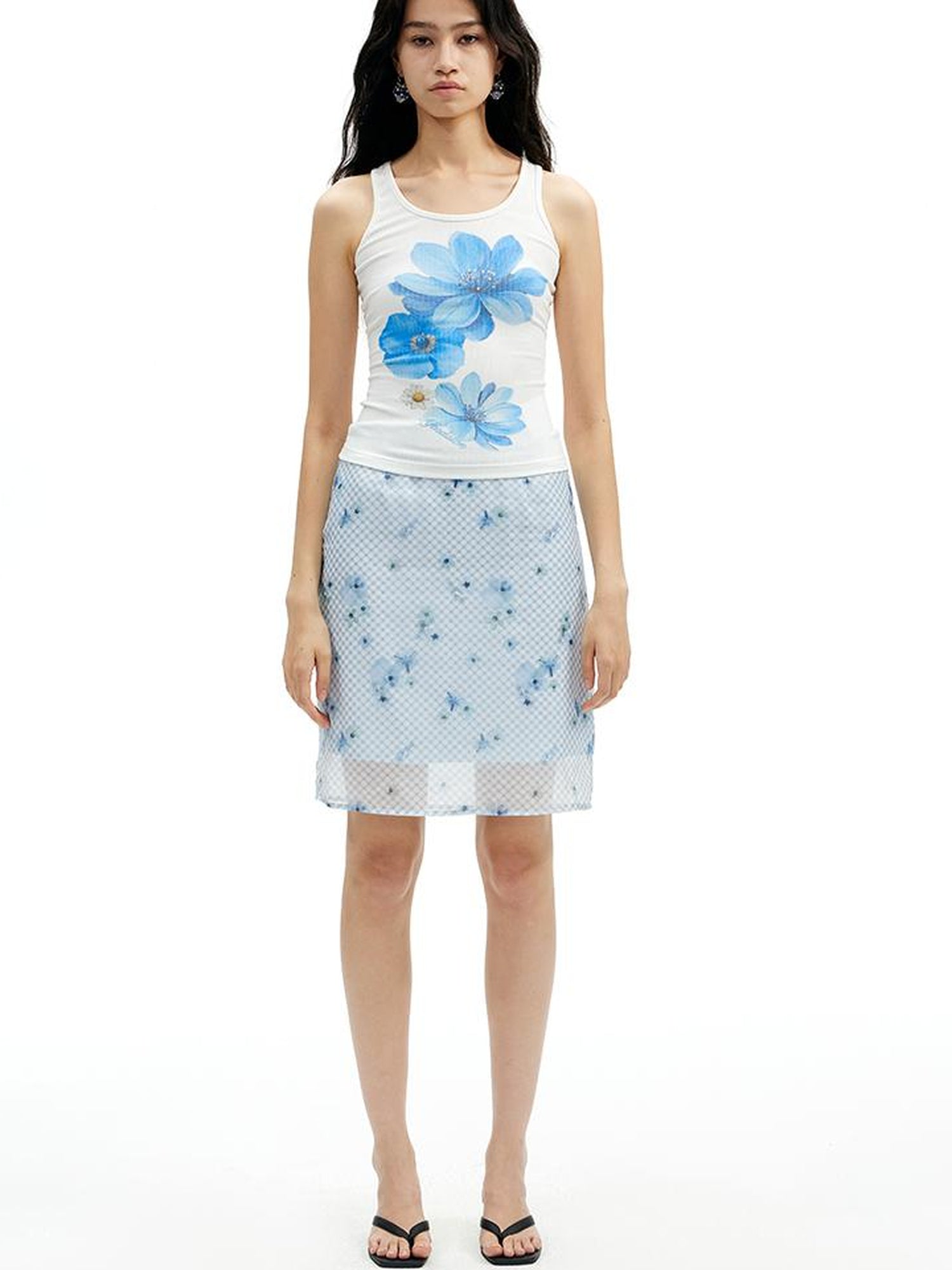 AFTADAWN Floral Lace Back Sleeveless Camisole
