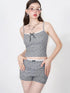 Floral Lace Bow Sleeveless Top & Knit Cardigan & Pleated Shorts Set