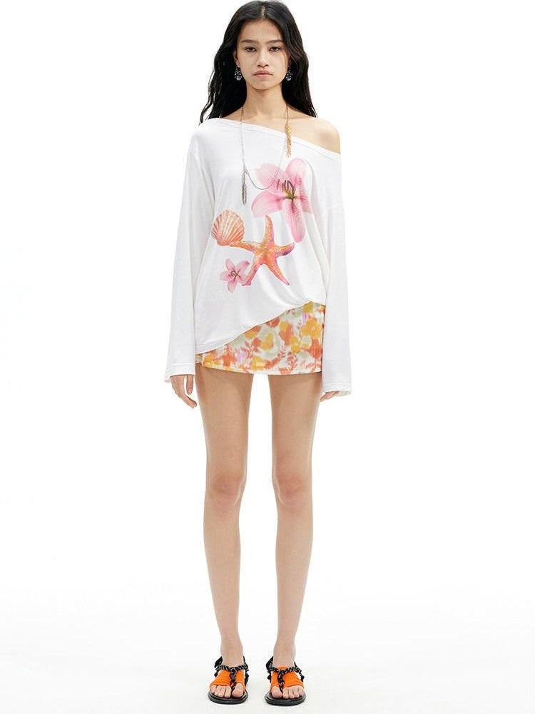 AFTADAWN Floral Off Shoulder Women&
