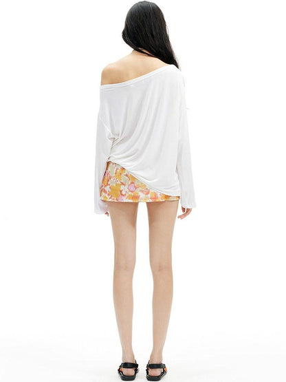 AFTADAWN Floral Off Shoulder Women&