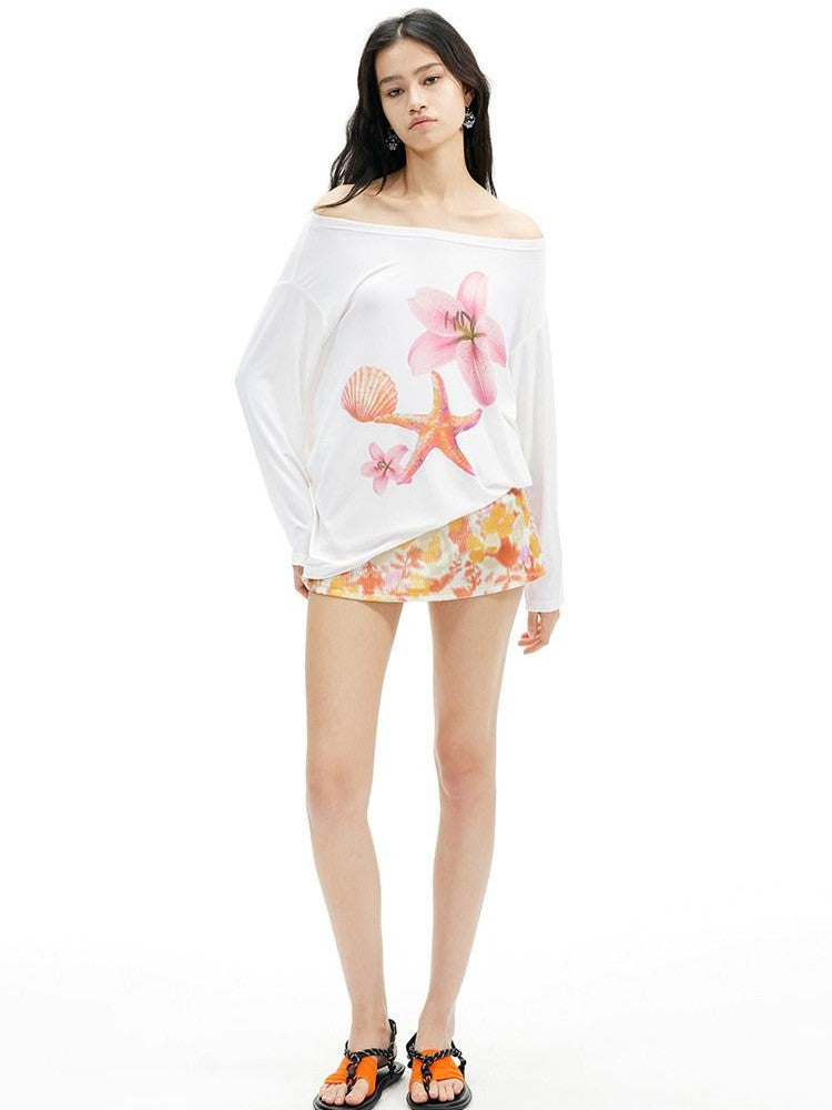 AFTADAWN Floral Off Shoulder Women&