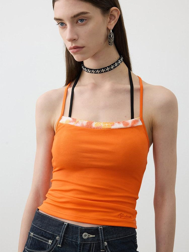 AFTADAWN Floral Sequin Beaded Tie Strappy Women&