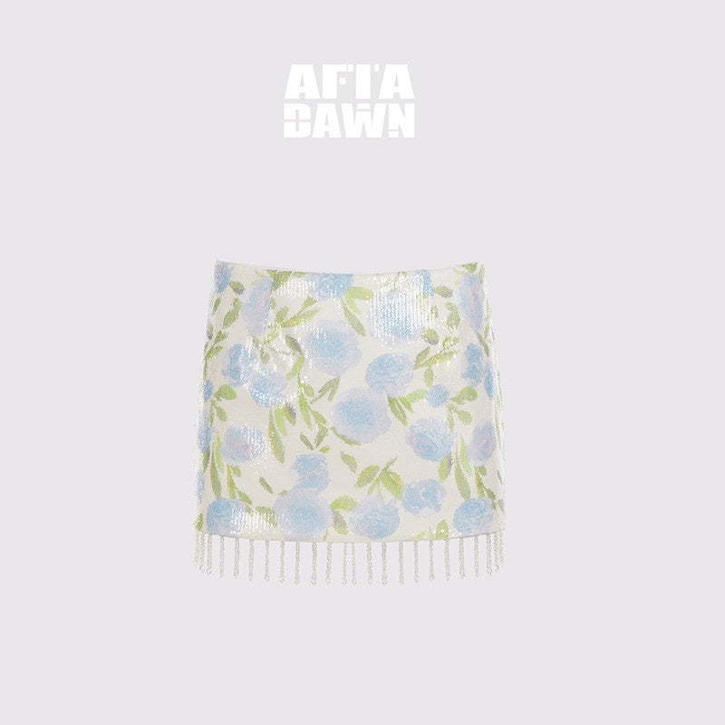AFTADAWN_Floral_Sequin_Fringe_Low_Waist_Bodycon_Women&
