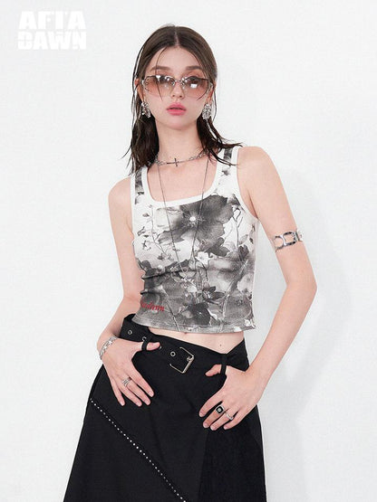 AFTADAWN Floral Time Garden Sleeveless Top