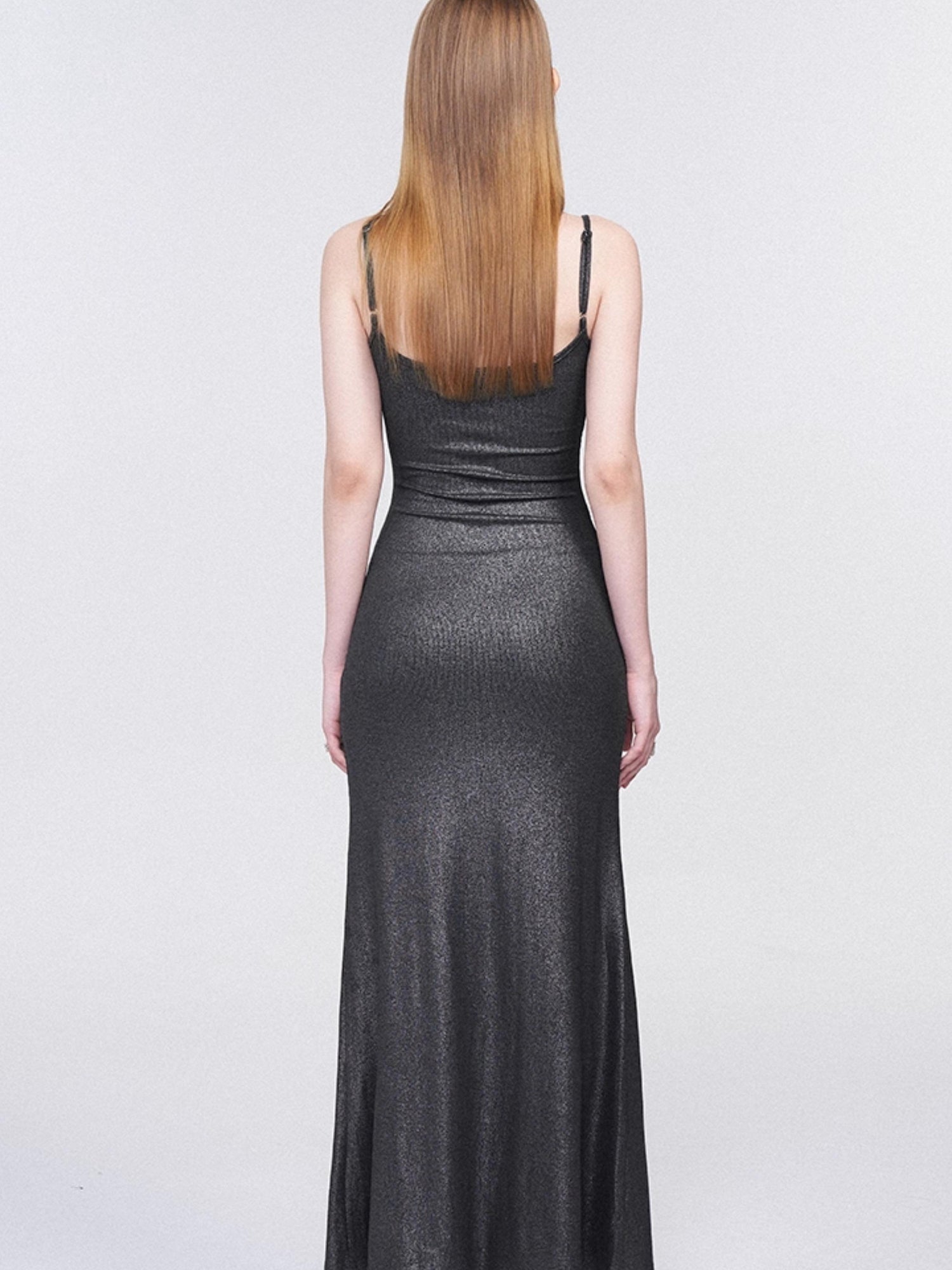AFTADAWN Galaxy Trail Metallic Slit Maxi Dress