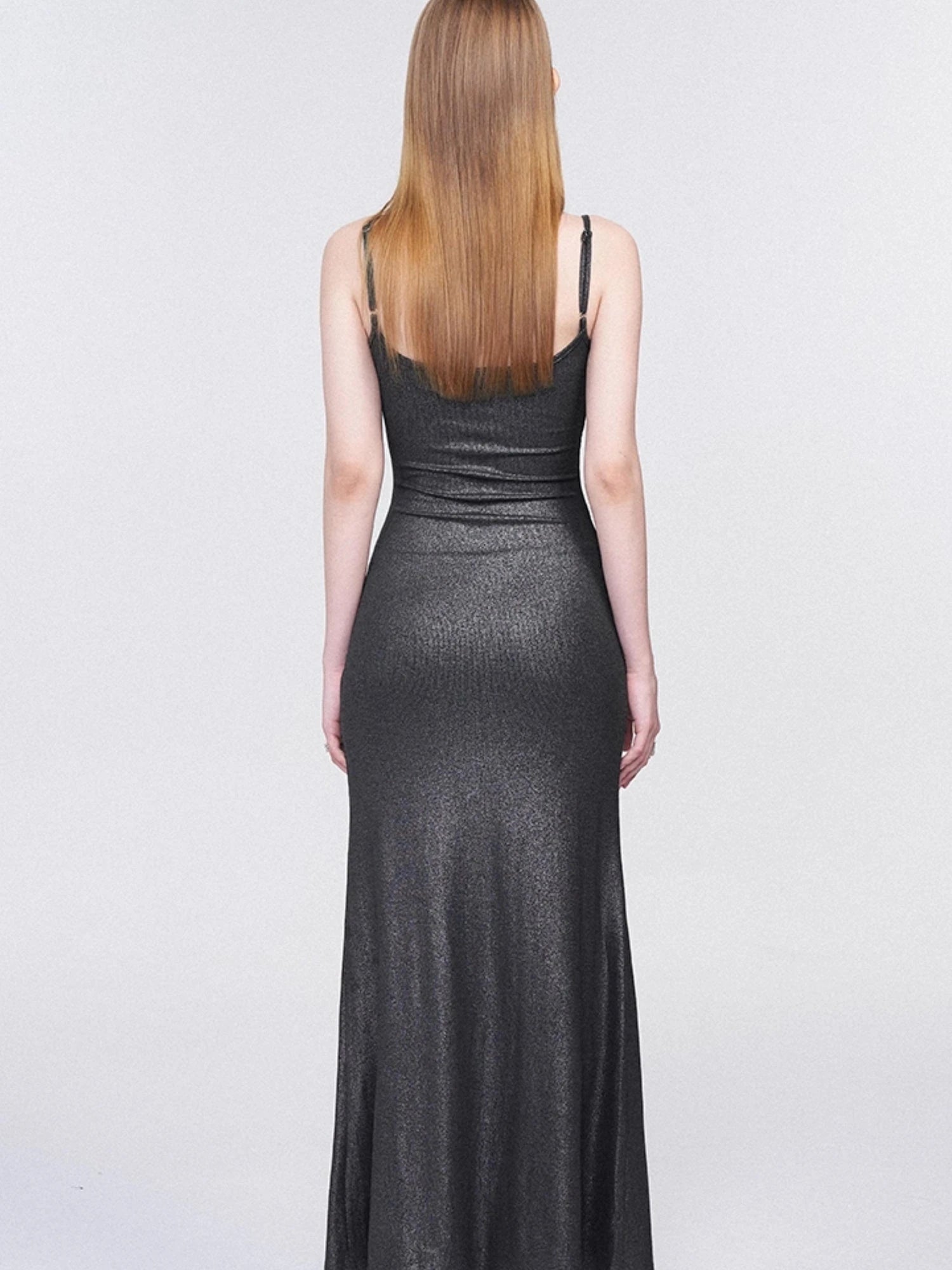 Galaxy Trail Metallic Slit Maxi Dress