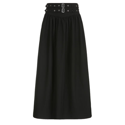 AFTADAWN_Gothic_Double_Waist_Belt_Pleated_High_Waist_Women&