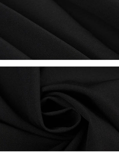 AFTADAWN Gothic Double Waist Belt Pleated High Waist Women&