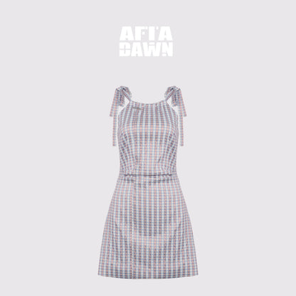 AFTADAWN_Grapevine_Plaid_Halter_Tie_Ruched_Women&
