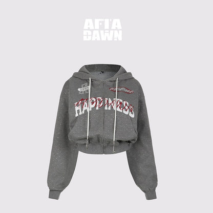 AFTADAWN_Gray_Air_Layer_Printed_Hooded_Zip_Bodycon_Women&