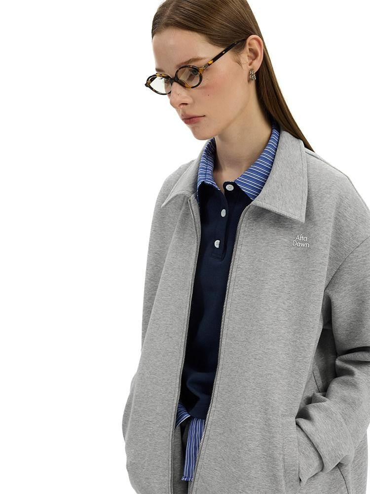 AFTADAWN Gray Air Layer Zip Polo Tulip Skirt Women&