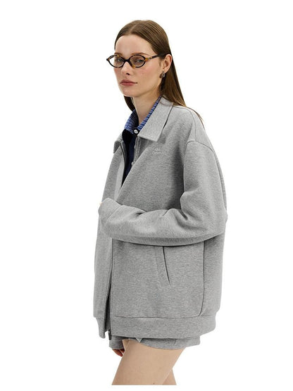 AFTADAWN Gray Air Layer Zip Polo Tulip Skirt Women&