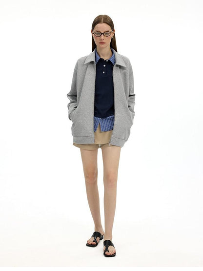 AFTADAWN Gray Air Layer Zip Polo Tulip Skirt Women&