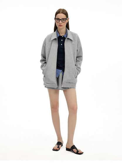 AFTADAWN Gray Air Layer Zip Polo Tulip Skirt Women&