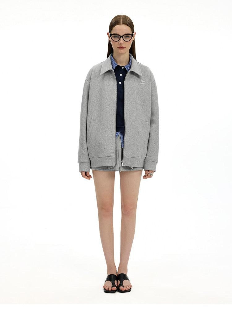 AFTADAWN Gray Air Layer Zip Polo Tulip Skirt Women&