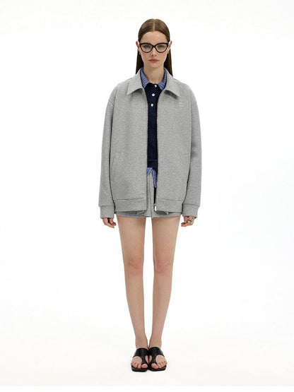 AFTADAWN Gray Air Layer Zip Polo Tulip Skirt Women&
