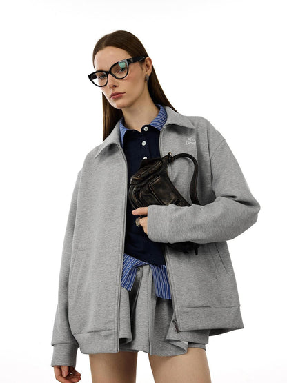 AFTADAWN Gray Air Layer Zip Polo Tulip Skirt Women&