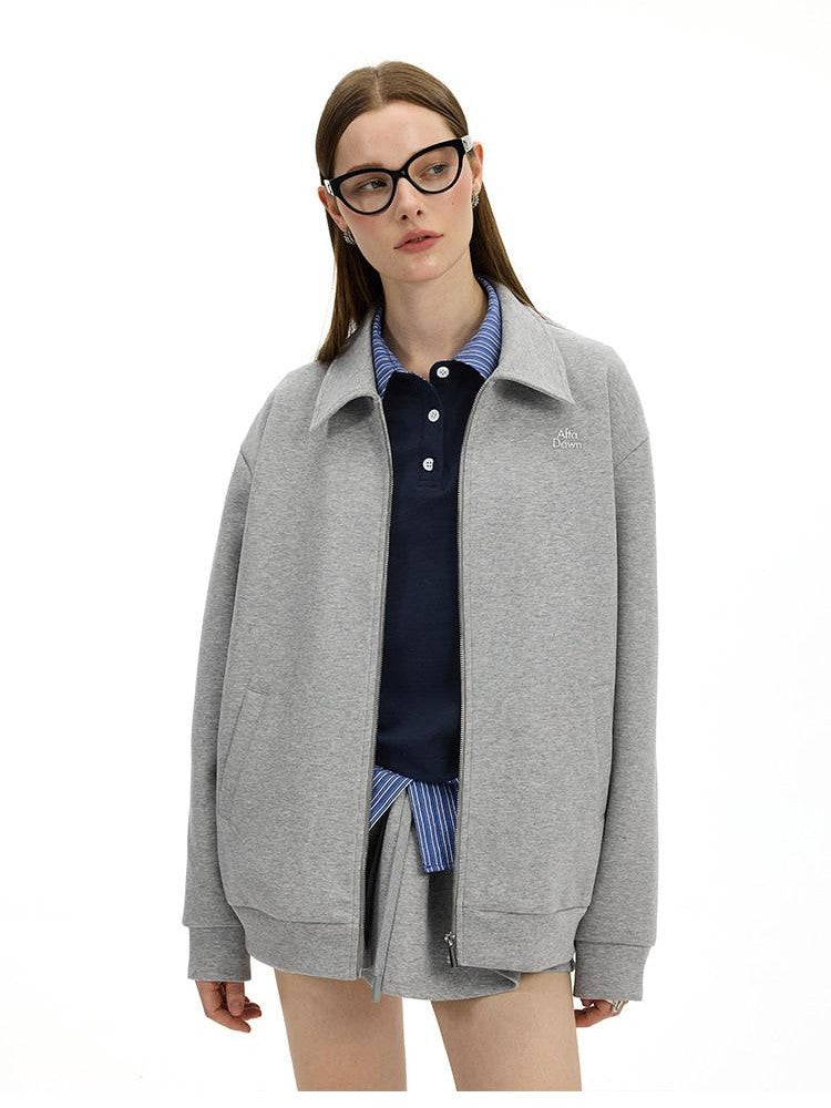 AFTADAWN Gray Air Layer Zip Polo Tulip Skirt Women&