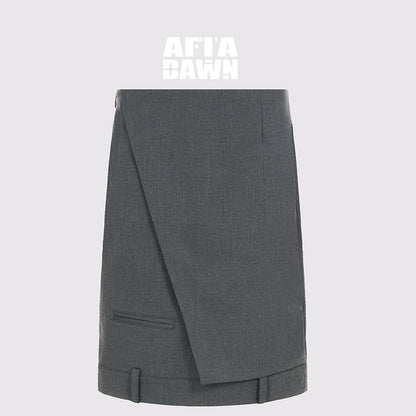 AFTADAWN_Gray_Asymmetric_Side_Slit_Tailored_Women&