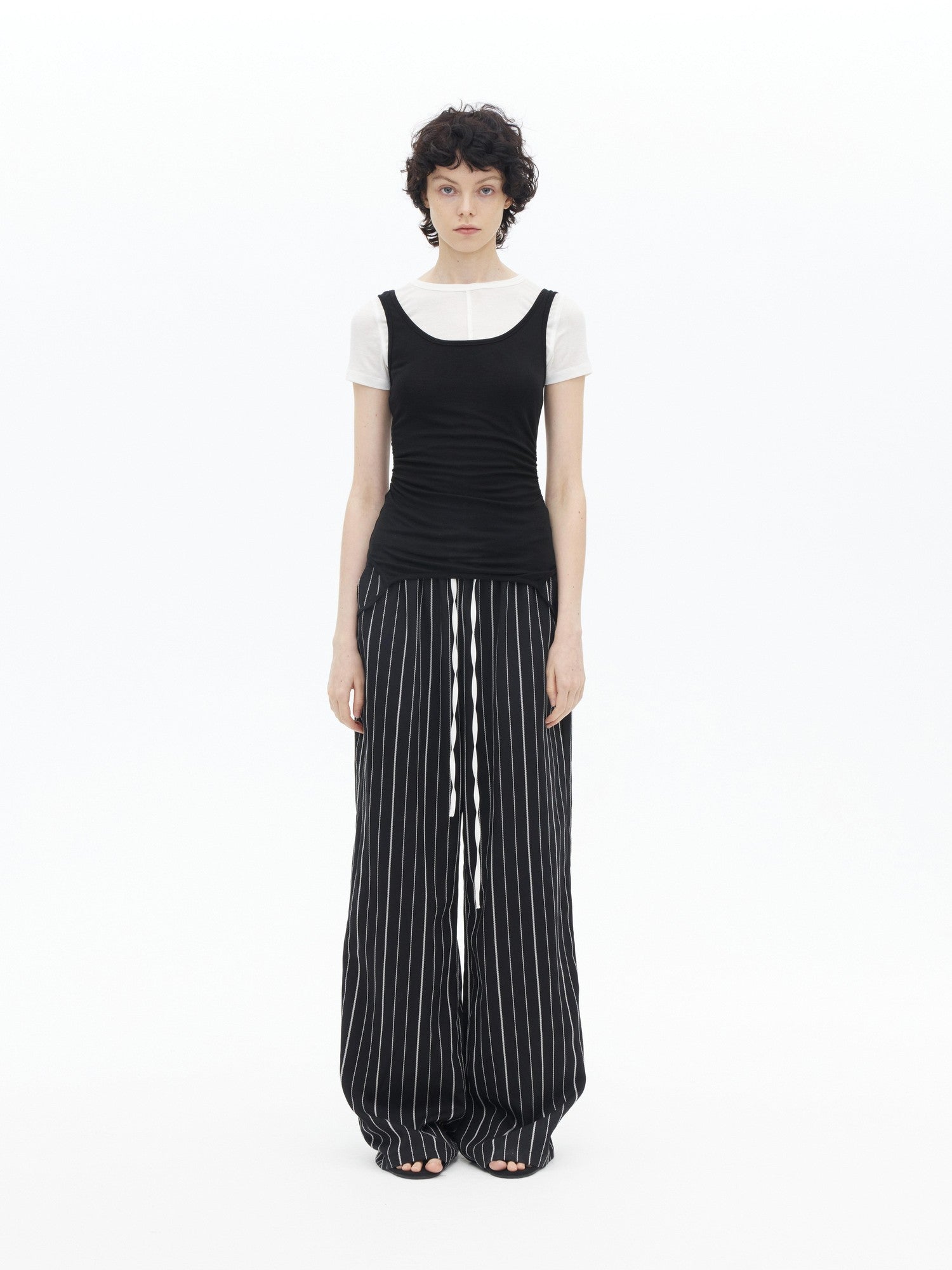 AFTADAWN Gray Black Colorblock 2 In 1 U Neck Women&