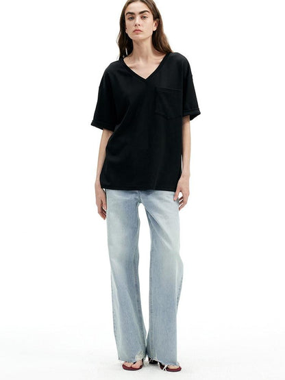 AFTADAWN Gray Black V-neck Two Way Back Hook Button Women&