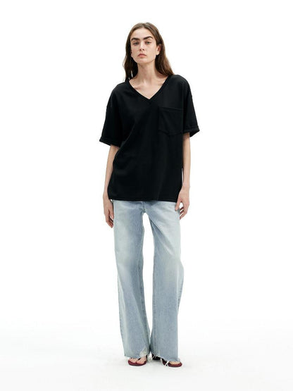 AFTADAWN Gray Black V-neck Two Way Back Hook Button Women&
