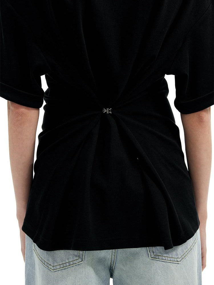 AFTADAWN Gray Black V-neck Two Way Back Hook Button Women&