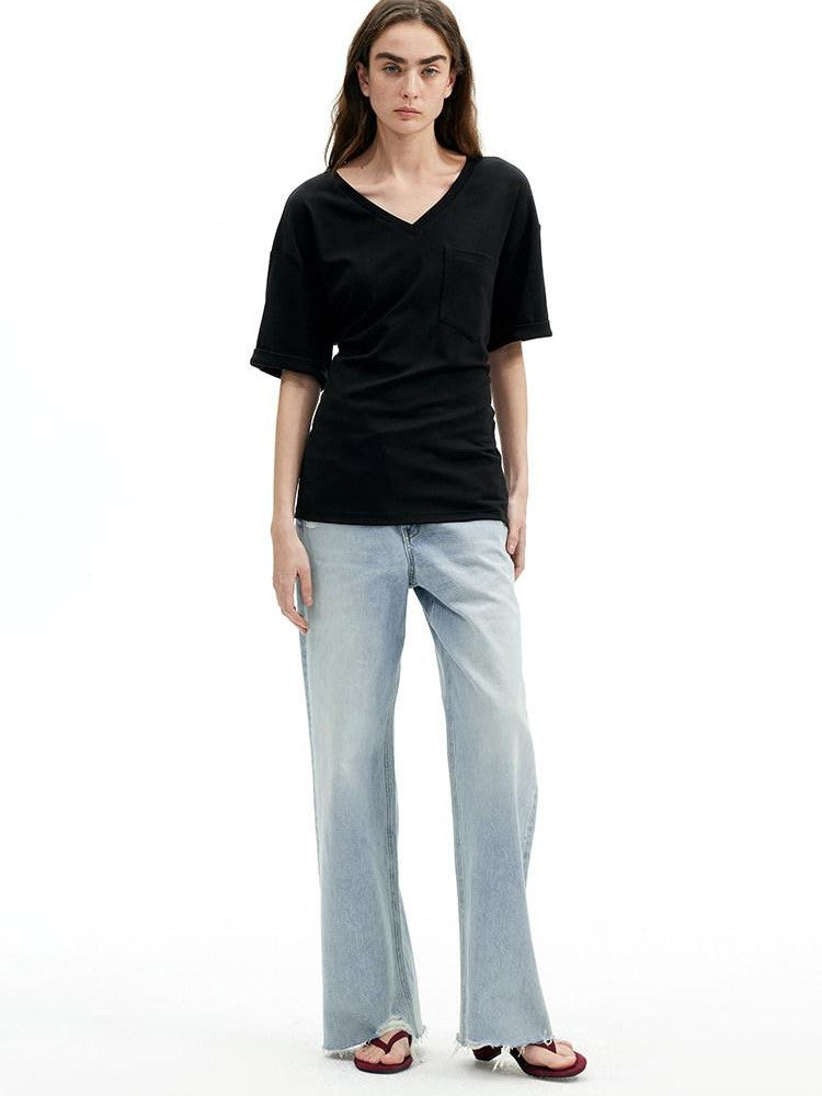 AFTADAWN Gray Black V-neck Two Way Back Hook Button Women&