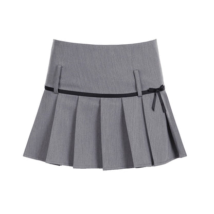 AFTADAWN_Gray_Bow_Tie_Knit_Set_With_Pleated_Skirt_MISSTT
