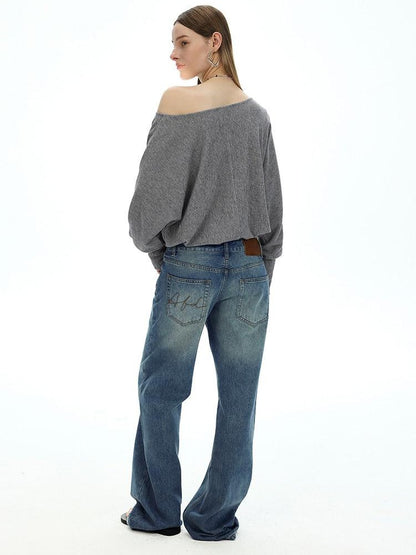 AFTADAWN Gray Embroidered Metallic One Shoulder Women&
