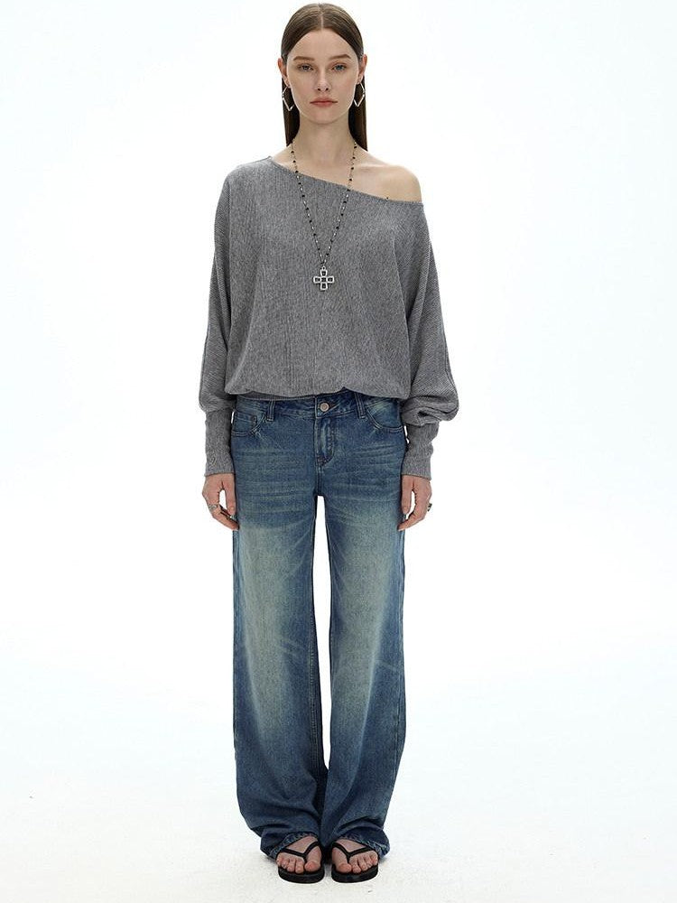AFTADAWN Gray Embroidered Metallic One Shoulder Women&