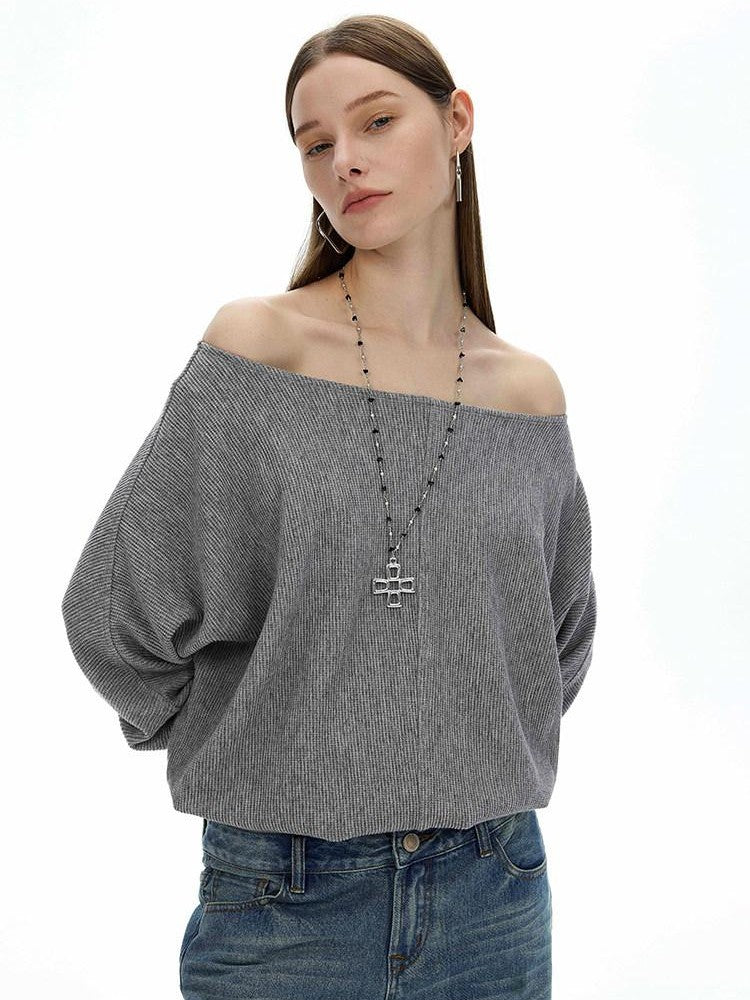 AFTADAWN Gray Embroidered Metallic One Shoulder Women&