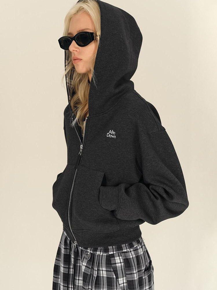 AFTADAWN Gray Plaid Patchwork Double Zipper Women&