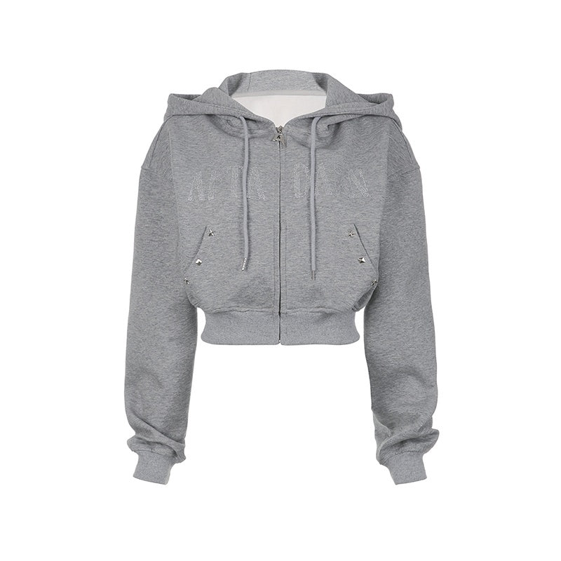 AFTADAWN_Gray_Rhinestone_Stud_Hooded_Cropped_Women&