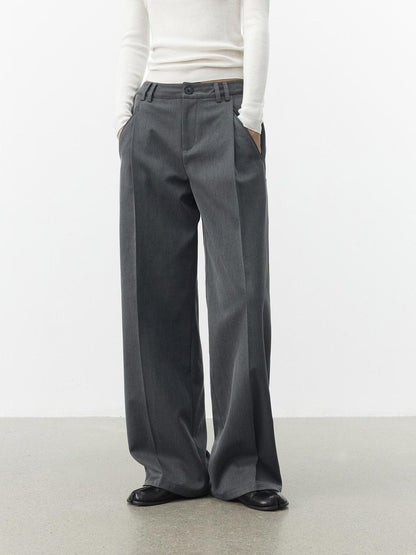 AFTADAWN Gray Single Pleat Inset Pocket Structured Women&