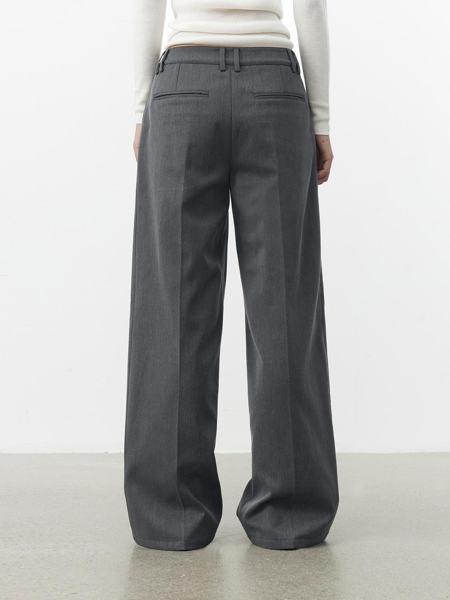 AFTADAWN Gray Single Pleat Inset Pocket Structured Women&