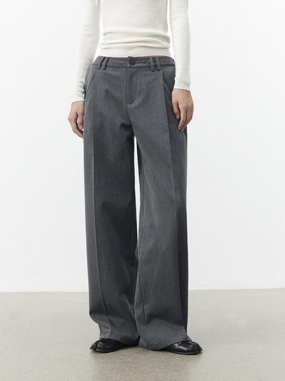 AFTADAWN Gray Single Pleat Inset Pocket Structured Women&