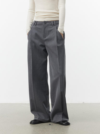 AFTADAWN Gray Single Pleat Inset Pocket Structured Women&