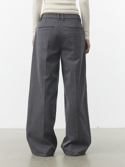 AFTADAWN Gray Single Pleat Inset Pocket Structured Women&