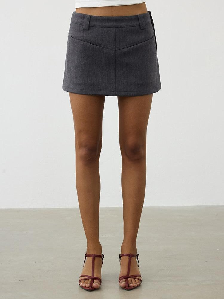 AFTADAWN Gray Twill Stripe Pocket Reversible Women&