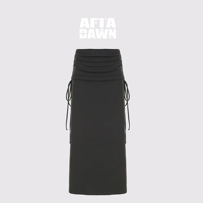 AFTADAWN_Grey_One_Shoulder_Ruched_Slit_Midi_Slim_Fit_Women&