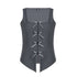 AFTADAWN_Grey_Plaid_Bow_Cutout_Slit_Square_Neck_Blazer_Vest_Women&