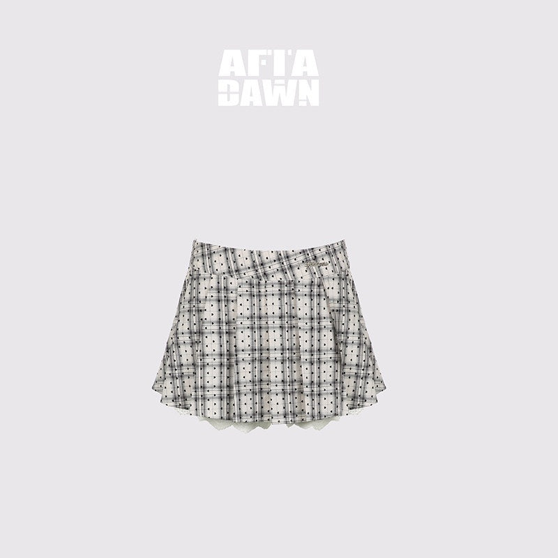 AFTADAWN_Grey_Plaid_Bow_Cutout_Slit_Square_Neck_Blazer_Vest_Women&