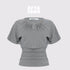 AFTADAWN_Grey_Ruched_Beaded_Cutout_Round_Neck_Slim_Women&